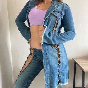 Lix Denim set with Suede ties